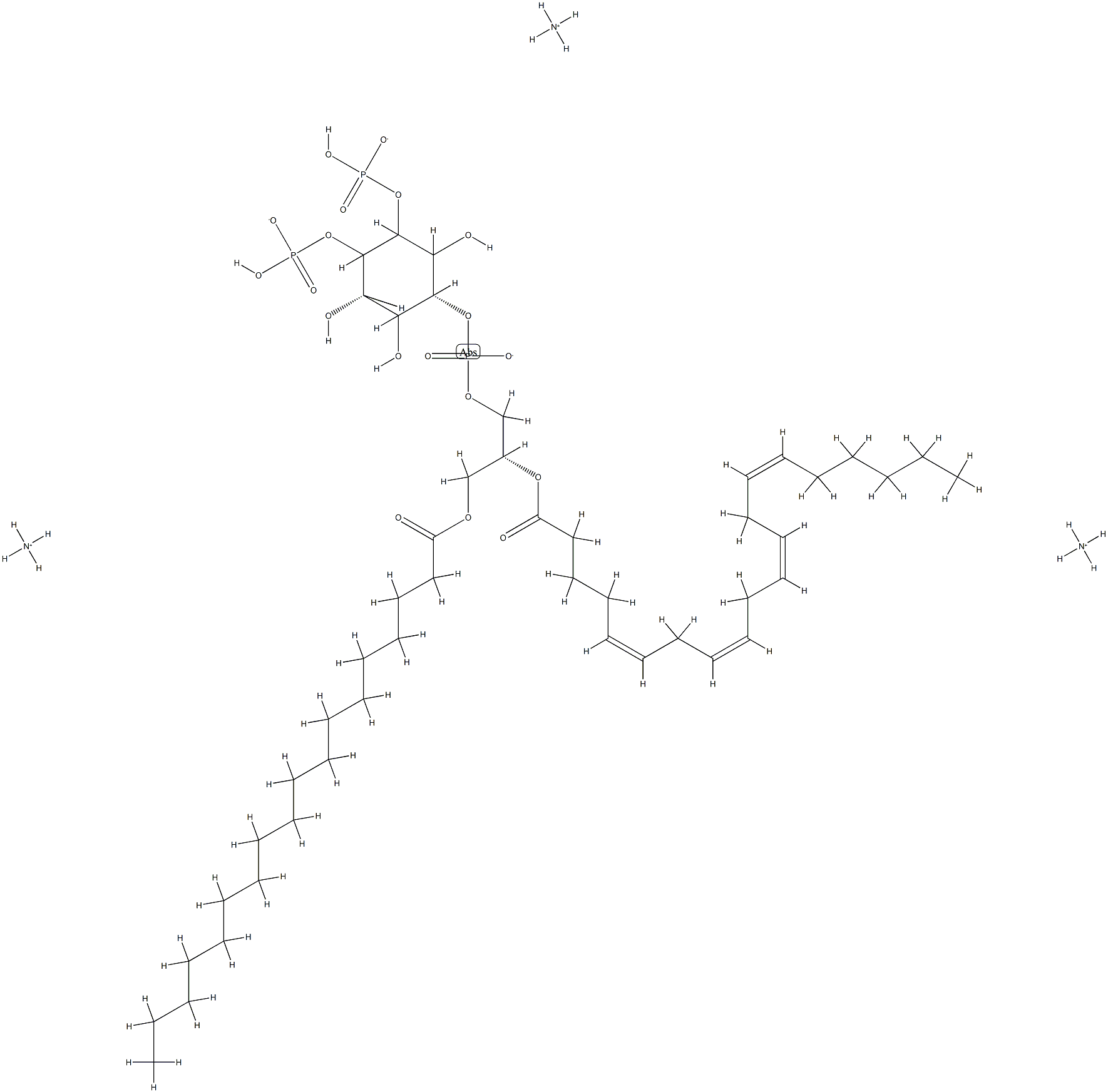 L-Α-PHOSPHATIDYLINOSITOL-4,5-BISPHOSPHATE (BRAIN, PORCINE) (AMMONIUM SALT);BRAIN PI(4;5)P2,383907-42-4,结构式