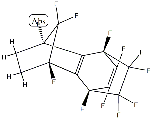 1,2,3,4,5,8,9,9,10,10,11,11-ドデカフルオロ-1,4,5,6,7,8-ヘキサヒドロ-1α,4α-エタノ-5β,8β-メタノナフタレン 化学構造式