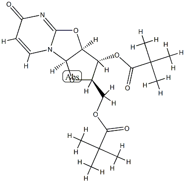 2,2-Dimethylpropionic acid (2R)-2,3,3aβ,9aβ-tetrahydro-6-oxo-2α-[(pivaloyloxy)methyl]-6H-furo[2',3':4,5]oxazolo[3,2-a]pyrimidin-3β-yl ester