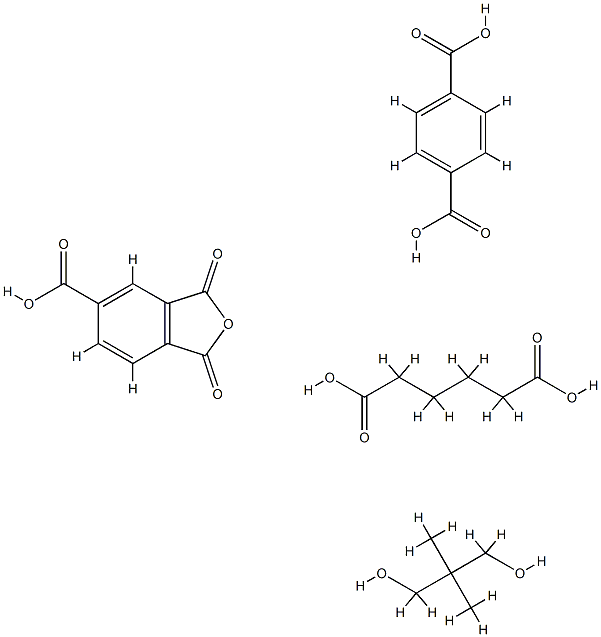 己二酸与对苯二酸、1,2,4-苯三酸酐和新戊基二醇的聚合物, 38702-18-0, 结构式
