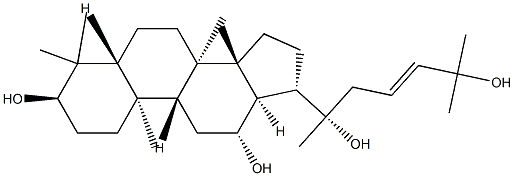 5α-Dammar-23-ene-3α,12β,20,25-tetrol Struktur