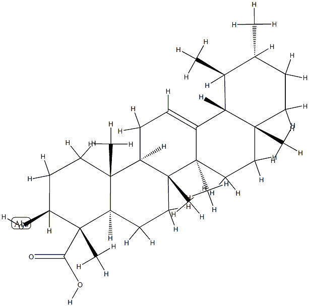 3β-ヒドロキシウルサ-12-エン-23-酸 化学構造式