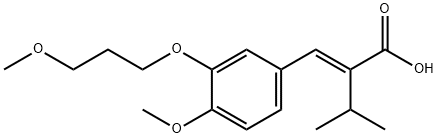 2-异丙基-3-[4-甲氧基-3-(3-甲氧基丙氧基)苯基]丙烯酸, 387868-07-7, 结构式