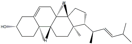 (22E)-26,27-ジノルエルゴスタ-5,22-ジエン-3β-オール 化学構造式