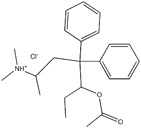 β-[2-(ジメチルアミノ)プロピル]-α-エチル-β-フェニルベンゼンエタノールアセタート·塩酸塩 化学構造式