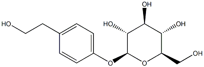 4-β-D-グルコピラノシルオキシベンゼンエタノール 化学構造式