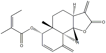 (Z)-2-Methyl-2-butenoic acid [(3aS)-2,3,3a,4,5,5a,6,9,9aβ,9bα-decahydro-5aα-methyl-3,9-bis(methylene)-2-oxonaphtho[1,2-b]furan-6β-yl] ester Structure
