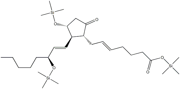(5Z,11α,13E,15S)-9-オキソ-11,15-ビス[(トリメチルシリル)オキシ]プロスタ-5,13-ジエン-1-酸トリメチルシリル 化学構造式