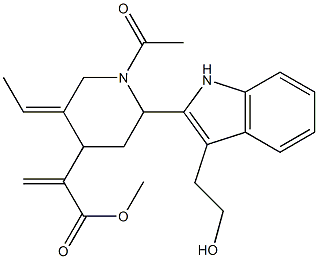 1-Acetyl-5-ethylidene-2-[3-(2-hydroxyethyl)-1H-indol-2-yl]-α-methylene-4-piperidineacetic acid methyl ester Structure