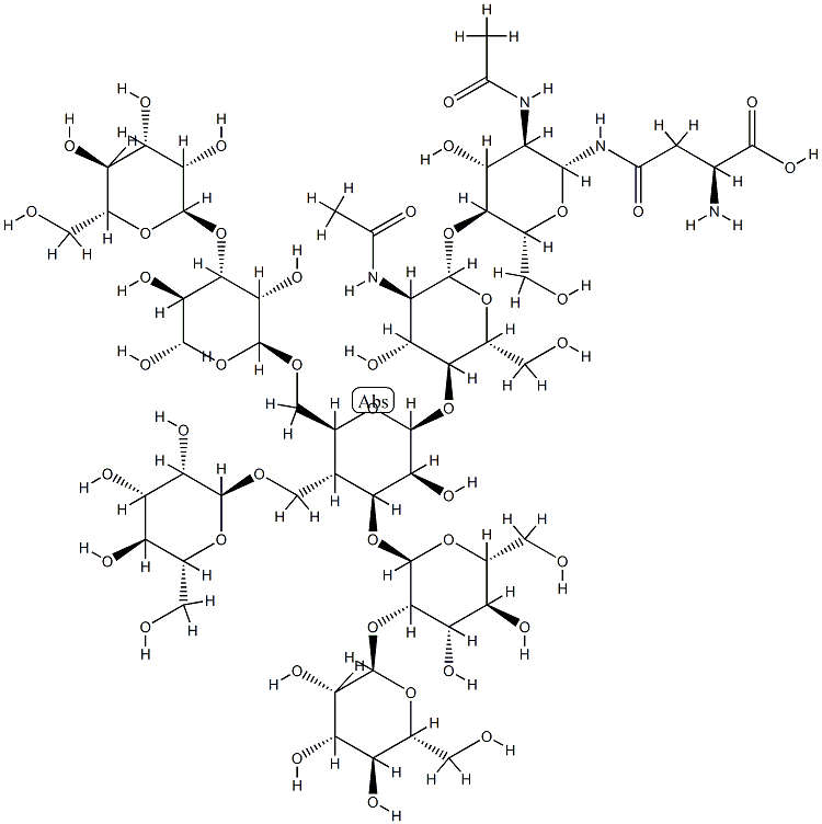 (mannose)6-(N-acetylglucosamine)2-asparagine Structure