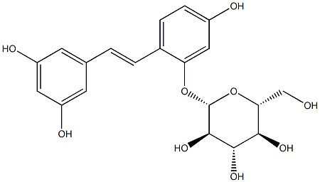 氧化白藜芦醇-2-O-Β-D-吡喃葡萄糖苷 结构式