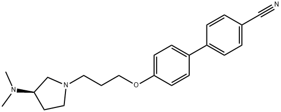 4'-[3-[(3(R)-DIMETHYLAMINO-1-PYRROLIDINYL]PROPOXY]-[1,1-BIPHENYL]-4''-CARBONITRILE DIHYDROCHLORIDE Struktur
