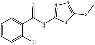 2-chloro-N-[5-(methylthio)-1,3,4-thiadiazol-2-yl]benzamide,393566-16-0,结构式