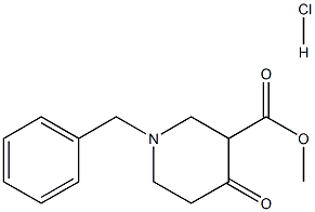 1-ベンジル-4-オキソ-3-ピペリジンカルボン酸メチル塩酸塩 化学構造式