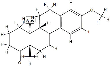 14-Hydroxy-3-methoxy-D-homoestra-1,3,5(10),9(11)-tetren-17a-one 结构式