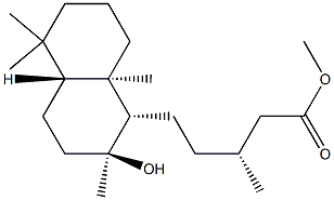 (1S,4aβ,βR)-デカヒドロ-2β-ヒドロキシ-β,2,5,5,8aα-ペンタメチル-1α-ナフタレンペンタン酸メチル 化学構造式