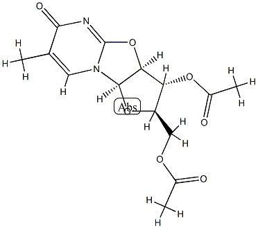 (2R)-2α-[(Acetyloxy)methyl]-2,3,3aβ,9aβ-tetrahydro-7-methyl-6-oxo-6H-furo[2',3':4,5]oxazolo[3,2-a]pyrimidine-3β-yl=acetate Structure