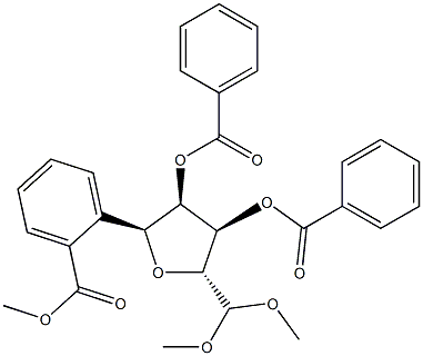 2,5-アンヒドロ-3-O,4-O,6-O-トリベンゾイル-L-タロースジメチルアセタール 化学構造式