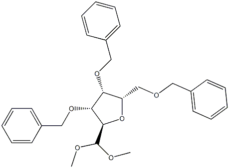 2,5-アンヒドロ-3-O,4-O,6-O-トリベンジル-L-タロースジメチルアセタール 化学構造式