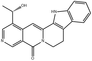 (-)-8,13-ジヒドロ-1-(1-ヒドロキシエチル)インドロ[2',3':3,4]ピリド[1,2-b][2,7]ナフチリジン-5(7H)-オン 化学構造式
