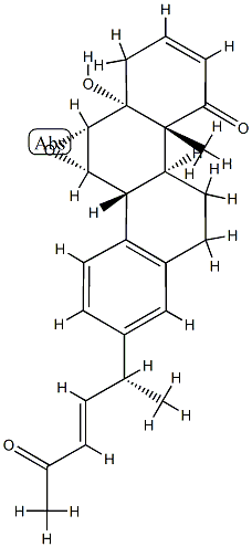 (22E)-6α,7α-エポキシ-5-ヒドロキシ-D(17a)-ホモ-18,26,27-トリノル-5α-コレスタ-2,13,15,17,22-ペンタエン-1,24-ジオン 化学構造式