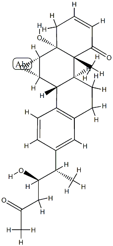 (22R)-6α,7α-エポキシ-5,22-ジヒドロキシ-D(17a)-ホモ-18,26,27-トリノル-5α-コレスタ-2,13,15,17-テトラエン-1,24-ジオン 化学構造式