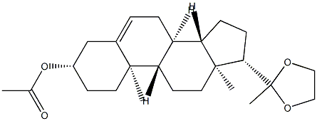 3β-Acetoxypregna-5-ene-20-one ethylene acetal 结构式