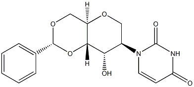 2-(2-aMino-1,6-dihydro-6-oxo-9H-purin-9-yl)-1,5-anhydro-2-deoxy-4,6-O-[(R)-phenylMethylene]-D-Altritol Structure