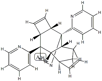 2aα,3,3aα,4,7,7aα,8,8aα-オクタヒドロ-3,8-ジ(2-ピリジニル)-3β,8β-エピアゾ-4β,7β-メタノシクロブタ[b]ナフタレン 化学構造式