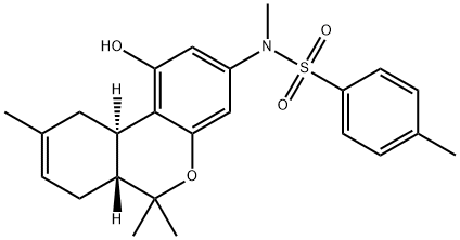 4,N-Dimethyl-N-[(6aR,10aα)-6aβ,7,10,10a-tetrahydro-1-hydroxy-6,6,9-trimethyl-6H-dibenzo[b,d]pyran-3-yl]benzenesulfonamide 结构式