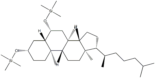3β,6β-ビス[(トリメチルシリル)オキシ]-5α-コレスタン 化学構造式