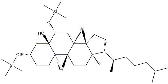 3β,6β-ビス[(トリメチルシリル)オキシ]-5α-コレスタン-5-オール 化学構造式