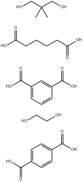1,3-苯二羧酸与1,4-苯二羧酸、2,2-二甲基-1,3-丙二醇、1,2-乙二醇和己二酸的聚合物, 40471-09-8, 结构式