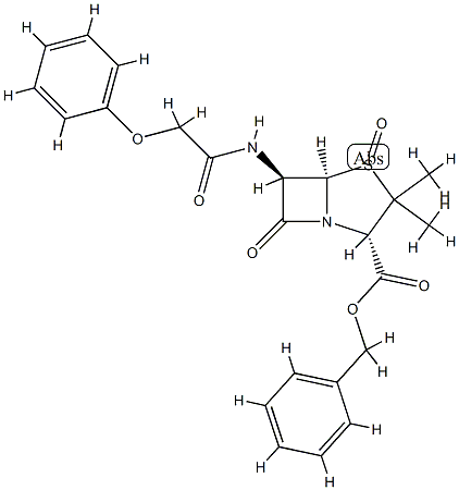 Sulfoxide benzyl ester penoxymethylene cyllyn acid Struktur