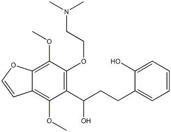 4,7-Dimethoxy-6-[2-(dimethylamino)ethoxy]-α-[2-(2-hydroxyphenyl)ethyl]-5-benzofuranmethanol,40680-96-4,结构式