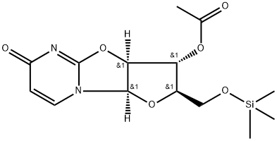 (2R)-3β-Acetoxy-2,3,3aβ,9aβ-tetrahydro-2α-[[(trimethylsilyl)oxy]methyl]-6H-furo[2',3':4,5]oxazolo[3,2-a]pyrimidin-6-one Structure