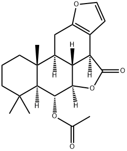 (3bS)-6α-Acetoxy-7,7,10aβ-trimethyl-3bα,5aα,6,6aα,7,8,9,10,10a,10bα,10cβ,11-dodecahydro-4H-phenanthro[3,2-b:10,1-b'c']difuran-4-one,40776-66-7,结构式