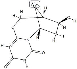 (3R)-3,4,5,6-Tetrahydro-4β-hydroxy-3β,6β-epoxy-2H,8H-pyrimido[6,1-b][1,3]oxazocine-8,10(9H)-dione Structure