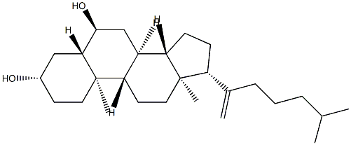 5α-Cholest-20-ene-3β,6α-diol,41084-02-0,结构式