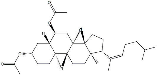 5α-コレスタ-20(22)-エン-3β,6α-ジオールジアセタート 化学構造式