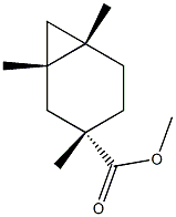 (1α,6α)-1,3,6-トリメチルビシクロ[4.1.0]ヘプタン-3β-カルボン酸メチル 化学構造式