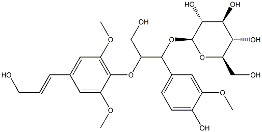 エリスロ-グアイアシルグリセロール β-シナピルエーテル7-O-ルグルコシド 化学構造式