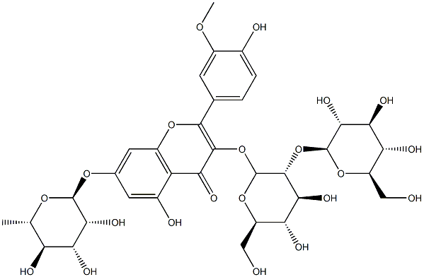 异鼠李素-3-O-槐二糖-7-O-鼠李糖苷 结构式