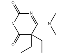 2,4(3H,5H)-Pyrimidinedione,6-(dimethylamino)-5,5-diethyl-3-methyl-(9CI) 结构式