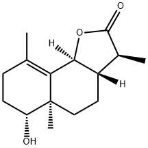 (3S)-3aβ,4,5,5a,6,7,8,9bα-Octahydro-6α-hydroxy-3,5aα,9-trimethylnaphtho[1,2-b]furan-2(3H)-one Struktur
