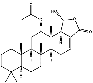 (4'S,5'R)-12α-Acetoxy-4,4,8-trimethyl-4',5'-dihydro-5'-hydroxy-D-homo-5α-androstano[17,17a-c]furan-16-en-2'-one 结构式