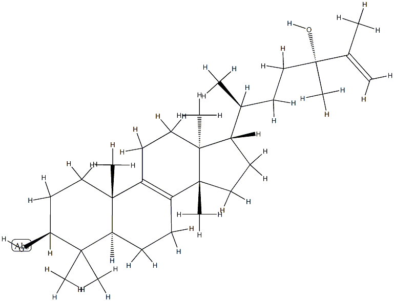 (13α,14β,17α,20S,24R)-24-Methyl-5α-lanosta-8,25-diene-3β,24-diol 结构式