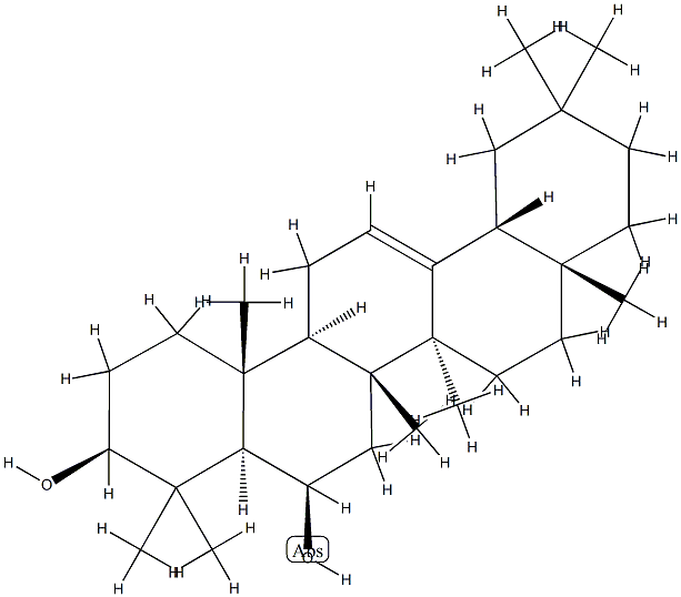 齐墩果-12-烯-3B,6B-二醇 结构式