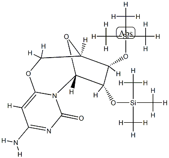 (3R)-3,4,5,6,9,10-Hexahydro-10-imino-4α,5α-bis[(trimethylsilyl)oxy]-3β,6β-epoxy-2H,8H-pyrimido[6,1-b][1,3]oxazocin-8-one Structure