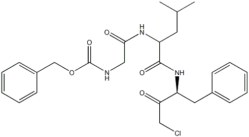 N-benzyloxycarbonylglycyl-leucyl-phenylalanine chloromethyl ketone 化学構造式